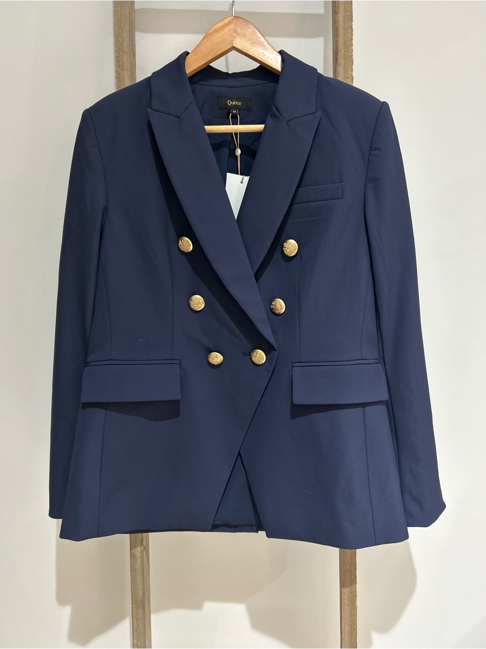 NWT Quince Scuba Captain's Convertible Blazer Navy Blue M Nautical Classic - Picture 2 of 11